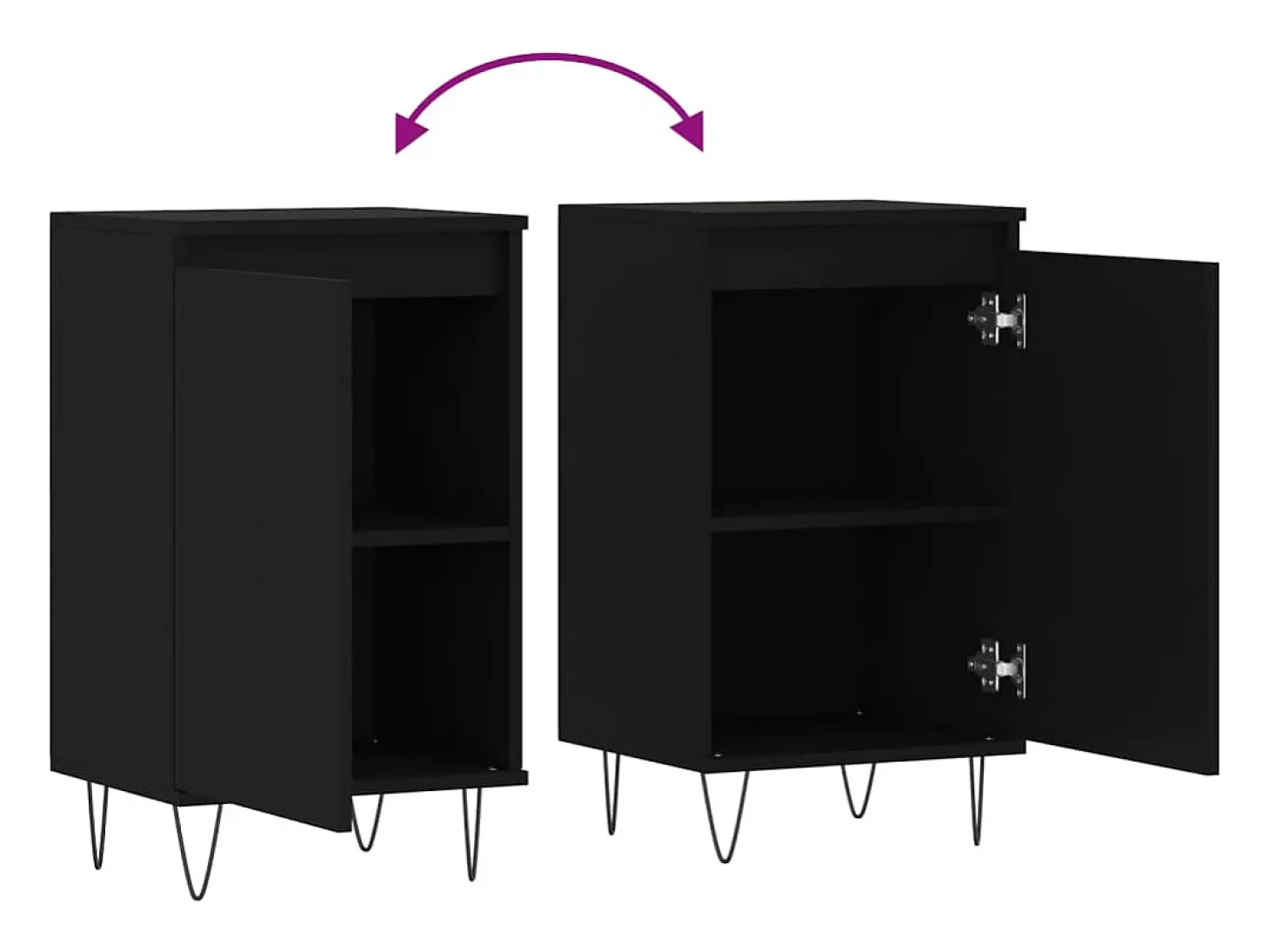 Aparador buffet cómoda armario mueble organizador cocina salón salón juego de 2 40 x 35 x 70 cm marrón madera contrachapada 02_0036903