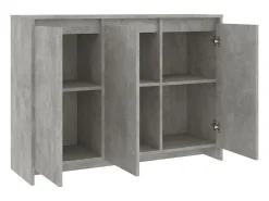 Aparador buffet cómoda armario unidad de almacenamiento organizador cocina salón salón 102 x 33 x 75 cm madera contrachapada gris 02_0031834