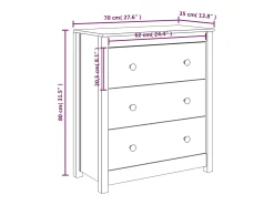 Aparador buffet cómoda armario mueble organizador cocina salón salón 70 x 35 x 80 cm madera maciza de pino marrón 02_0029646