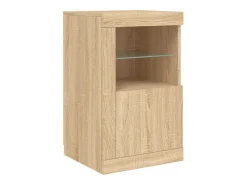 Aparador buffet cómoda armario mueble organizador cocina salón salón con luces LED sonoma 123 x 37 x 67 cm marrón 02_0029937
