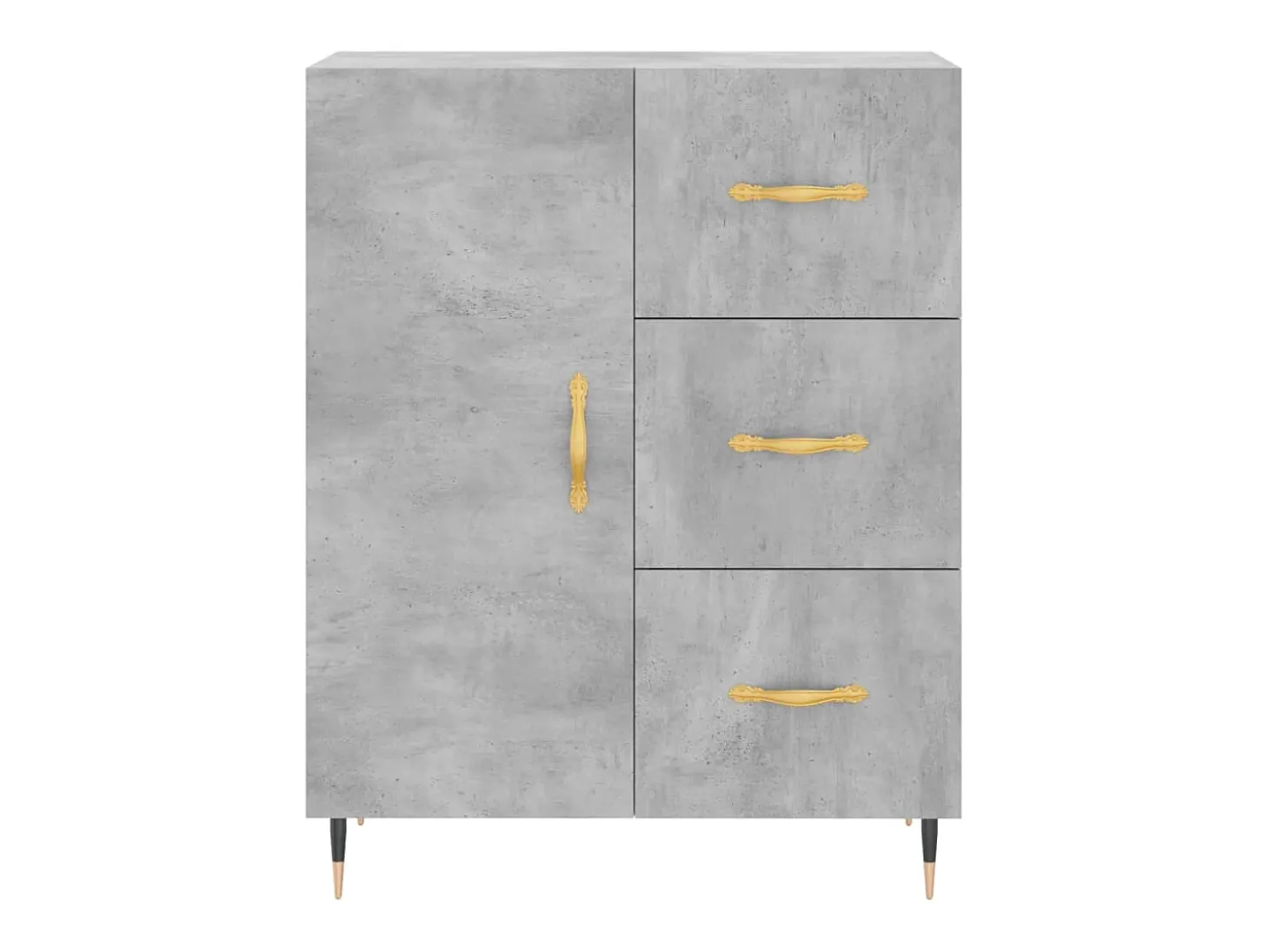 Aparador buffet cómoda armario mueble organizador cocina salón salón alto 69,5 x 34 x 180 cm madera contrachapada gris 02_0034565