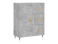 Aparador buffet cómoda armario mueble organizador cocina salón salón alto 69,5 x 34 x 180 cm madera contrachapada gris 02_0034565