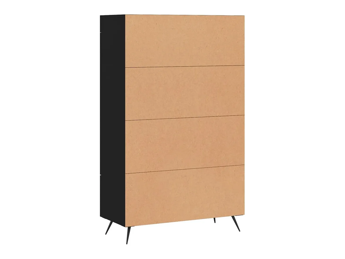 Aparador buffet cómoda armario mueble organizador cocina salón salón alto 69,5 x 31 x 115 cm madera contrachapada negro 02_0034974
