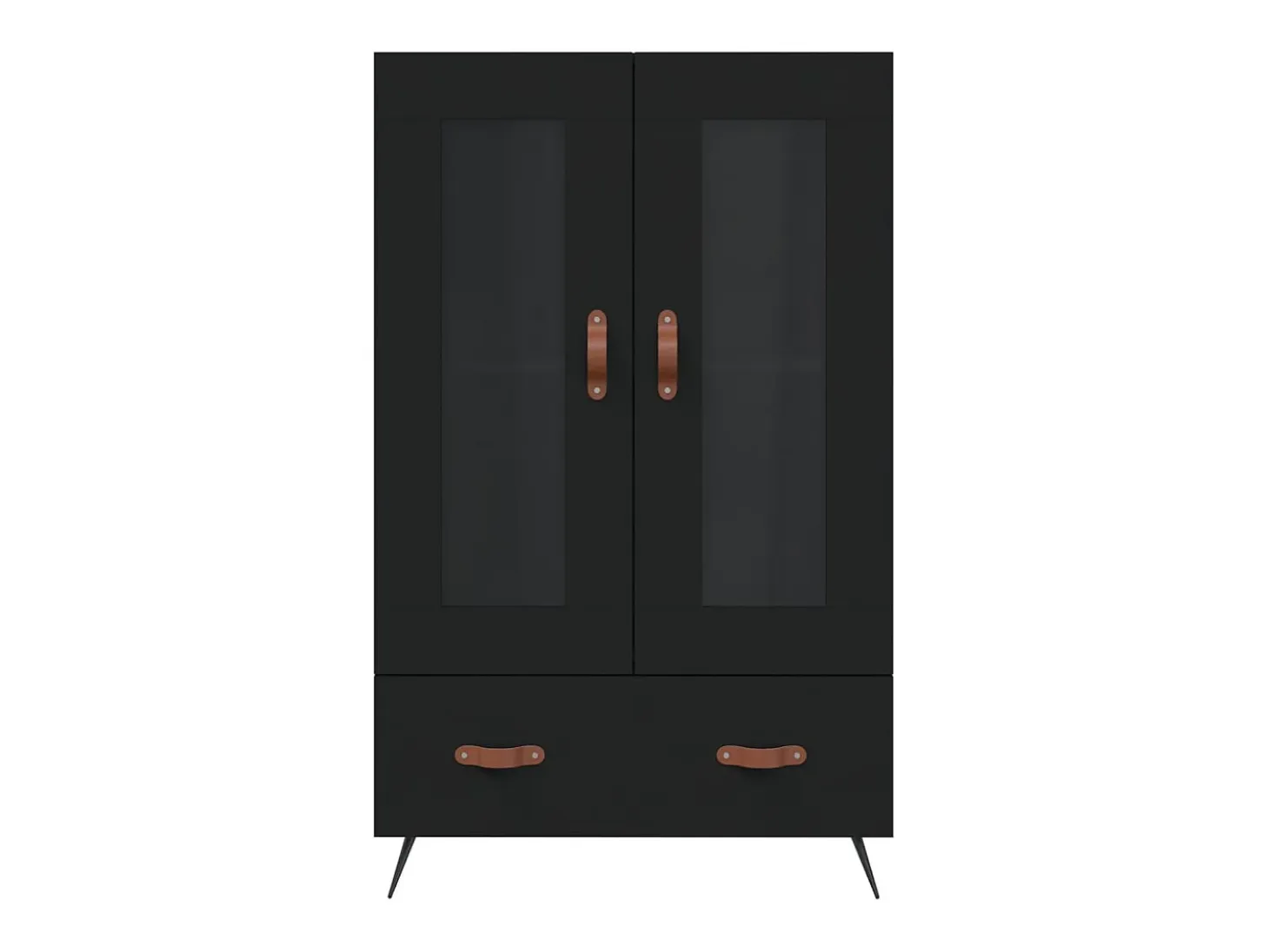 Aparador buffet cómoda armario mueble organizador cocina salón salón alto 69,5 x 31 x 115 cm madera contrachapada negro 02_0034974