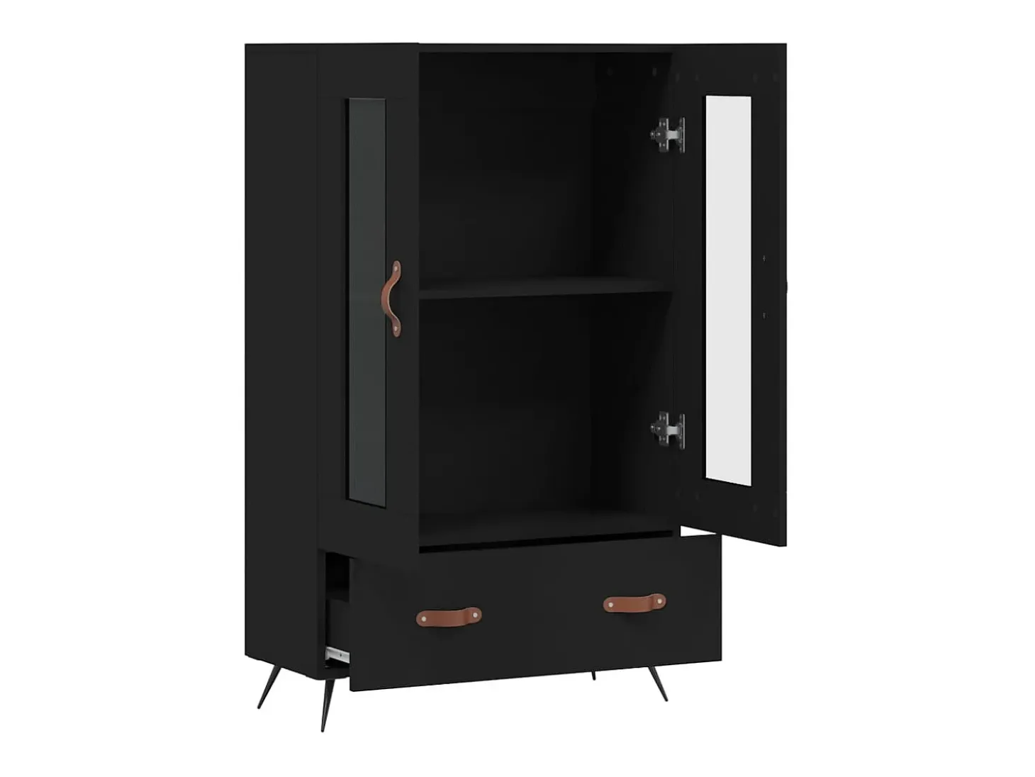 Aparador buffet cómoda armario mueble organizador cocina salón salón alto 69,5 x 31 x 115 cm madera contrachapada negro 02_0034974