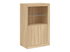 Aparador buffet cómoda armario mueble organizador cocina salón salón con luces LED Sonoma 181,5 x 37 x 100 cm marrón 02_0029947