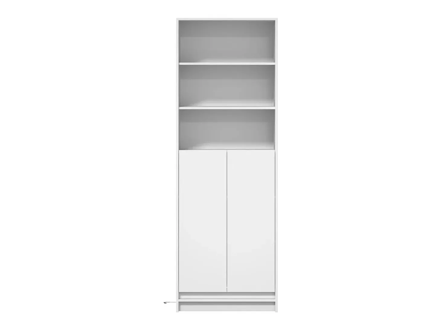 Aparador buffet cómoda armario mueble organizador cocina salón salón alto con LED 69 x 32,5 x 200 cm madera contrachapada blanca 02_0032215