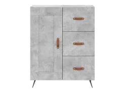 Aparador buffet cómoda armario mueble organizador cocina salón salón alto 69,5 x 34 x 180 cm madera contrachapada gris 02_0034662