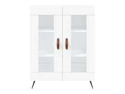 Aparador buffet cómoda armario mueble organizador cocina salón salón alto 69,5 x 34 x 180 cm madera contrachapada blanco 02_0032563