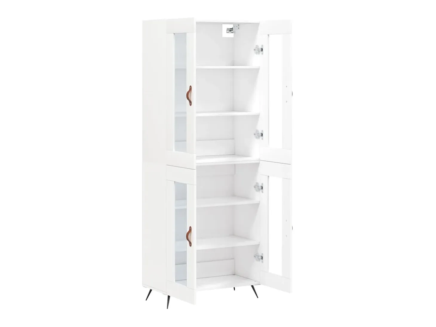 Aparador buffet cómoda armario mueble organizador cocina salón salón alto 69,5 x 34 x 180 cm madera contrachapada blanco 02_0032563