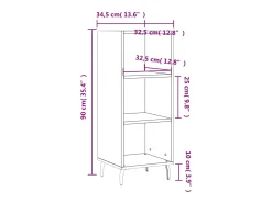Aparador buffet cómoda armario unidad de almacenamiento organizador cocina salón salón Sonoma 34,5 x 32,5 x 90 cm madera contrachapada gris 02_0036295