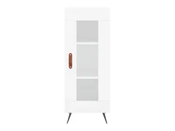 Aparador buffet cómoda armario mueble organizador cocina salón brillante 34,5 x 34 x 90 cm madera contrachapada blanco 02_0030628