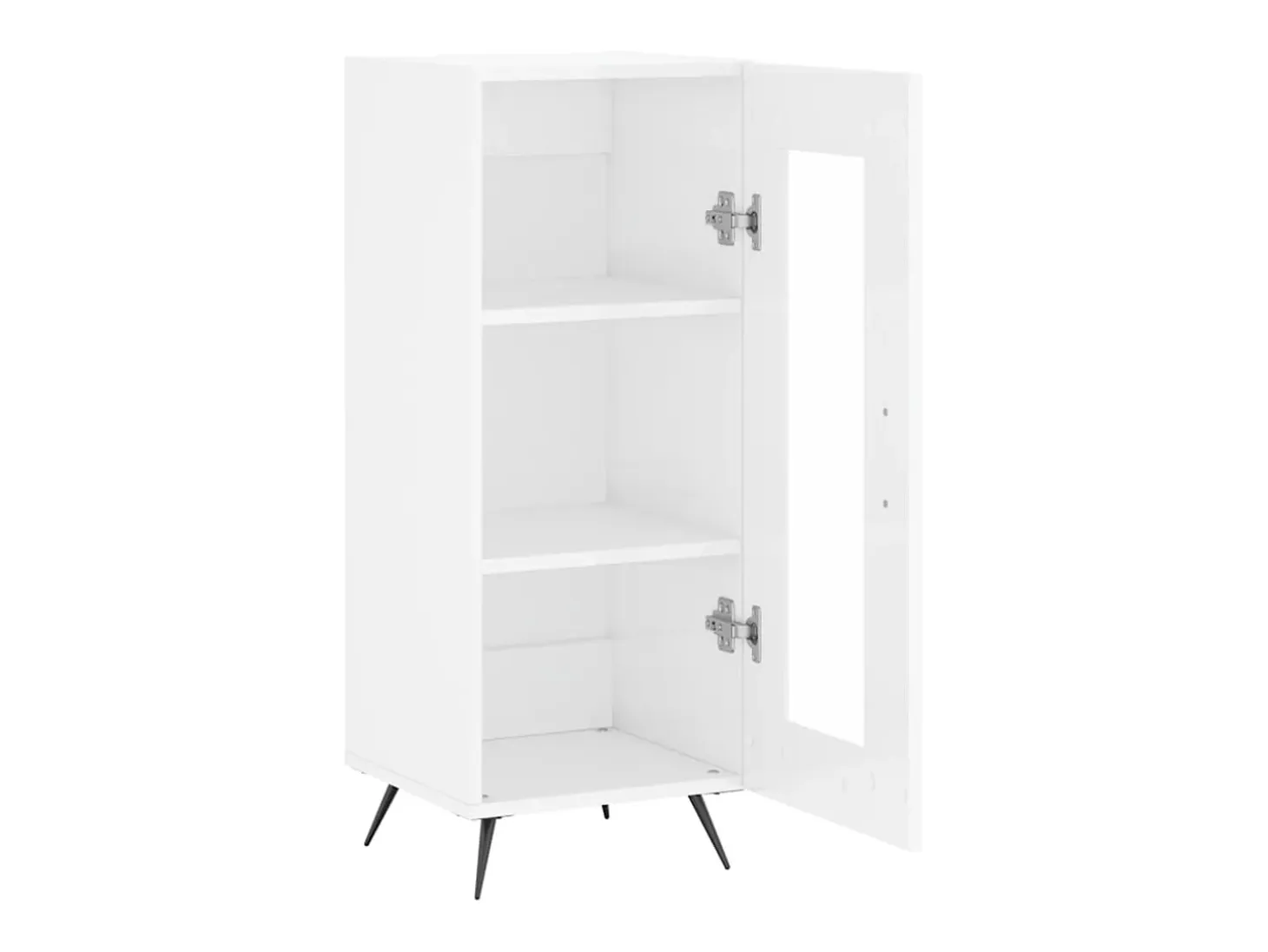 Aparador buffet cómoda armario mueble organizador cocina salón brillante 34,5 x 34 x 90 cm madera contrachapada blanco 02_0030628