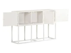 Aparador buffet cómoda armario mueble organizador cocina salón salón 115 x 30 x 76 cm madera maciza de mango blanco 02_0029525