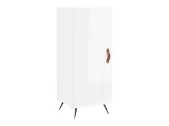 Aparador buffet cómoda armario mueble organizador cocina salón salón alto brillo 34,5 x 34 x 180 cm madera contrachapada blanco 02_0032929