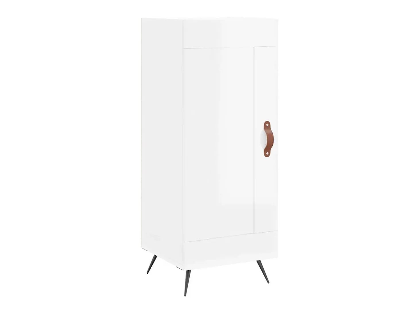 Aparador buffet cómoda armario mueble organizador cocina salón salón alto brillo 34,5 x 34 x 180 cm madera contrachapada blanco 02_0032929
