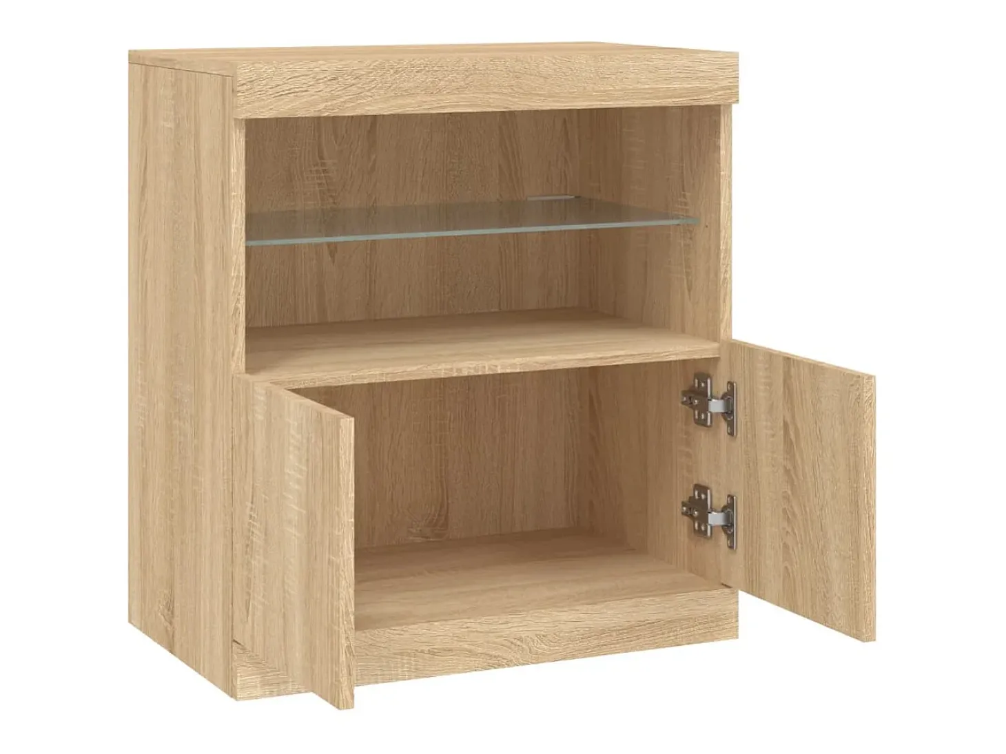Aparador buffet cómoda armario mueble organizador cocina salón salón con luces LED Sonoma 60 x 37 x 67 cm marrón 02_0029967
