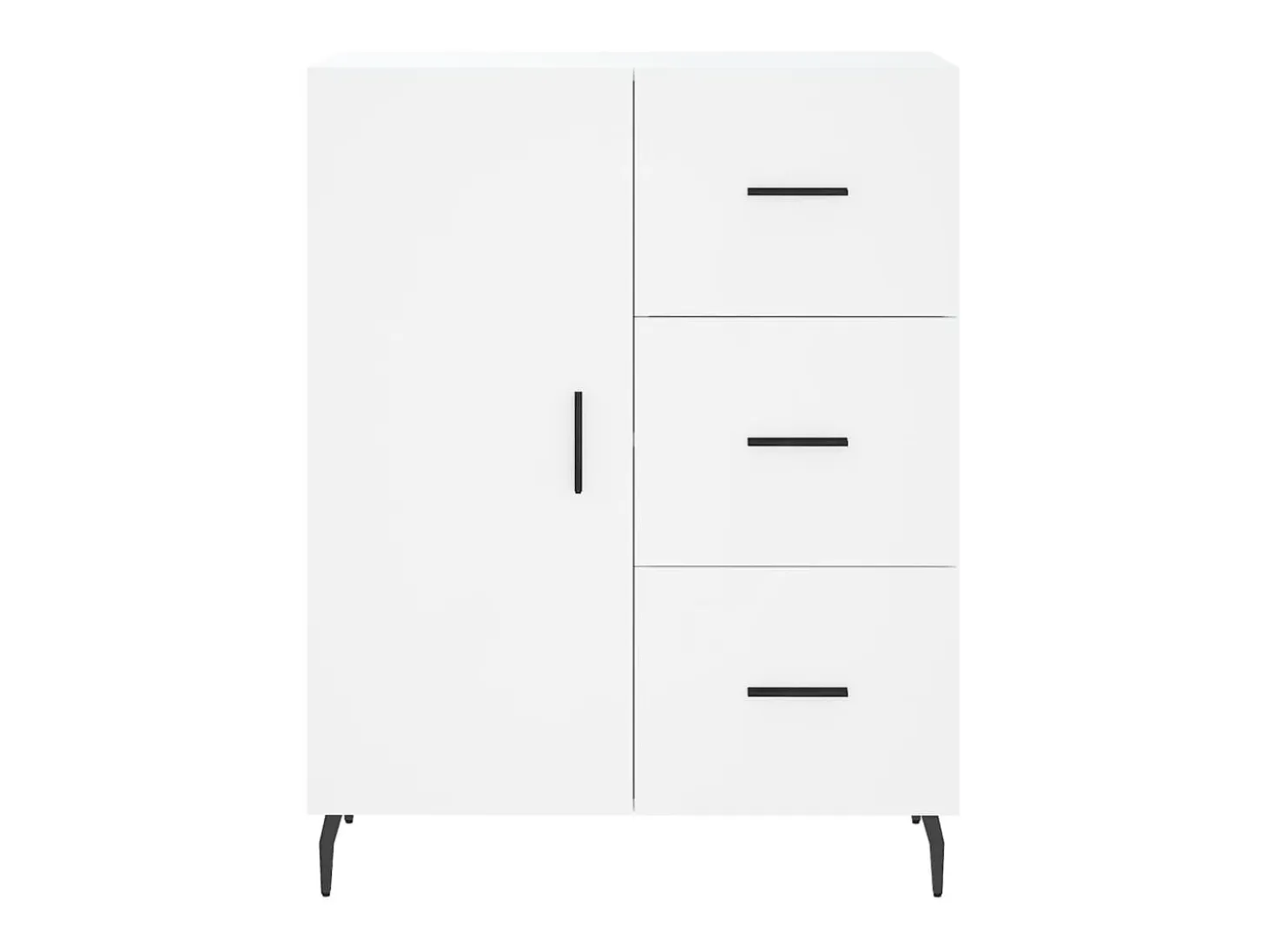 Aparador buffet cómoda armario mueble organizador cocina salón salón alto 69,5 x 34 x 180 cm madera contrachapada blanco 02_0032597