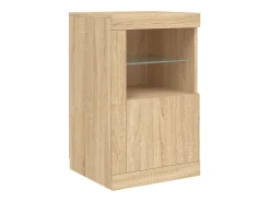 Aparador buffet cómoda armario mueble organizador cocina salón salón con luces LED sonoma 164 x 37 x 67 cm marrón 02_0029946