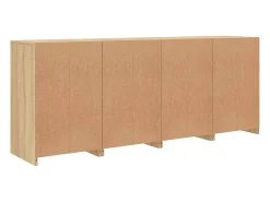 Aparador buffet cómoda armario mueble organizador cocina salón salón con luces LED sonoma 164 x 37 x 67 cm marrón 02_0029946