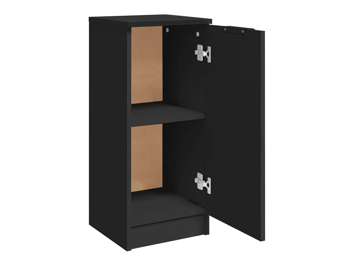 Aparador buffet cómoda armario mueble organizador cocina salón salón juego de 2 30 x 30 x 70 cm madera contrachapada negra 02_0036891