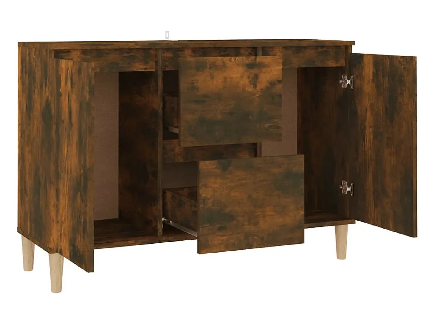 Aparador buffet cómoda armario unidad de almacenamiento organizador cocina salón salón 101 x 35 x 70 cm madera contrachapada marrón 02_0030844