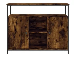 Aparador buffet cómoda armario unidad de almacenamiento organizador cocina salón salón 100 x 35 x 80 cm madera contrachapada marrón 02_0030834