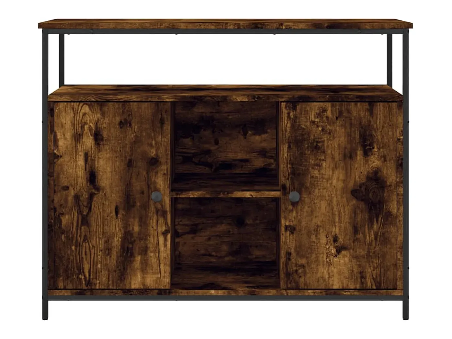 Aparador buffet cómoda armario unidad de almacenamiento organizador cocina salón salón 100 x 35 x 80 cm madera contrachapada marrón 02_0030834