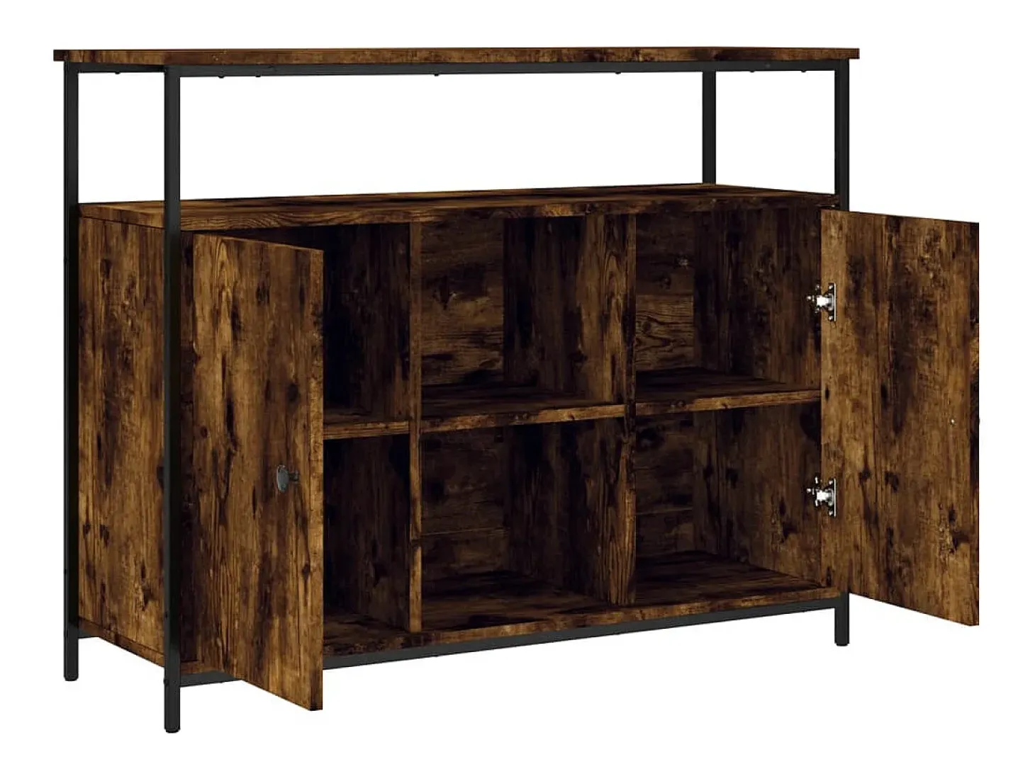 Aparador buffet cómoda armario unidad de almacenamiento organizador cocina salón salón 100 x 35 x 80 cm madera contrachapada marrón 02_0030834