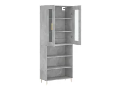 Aparador buffet cómoda armario mueble organizador cocina salón salón alto 69,5 x 34 x 180 cm madera contrachapada gris 02_0034629