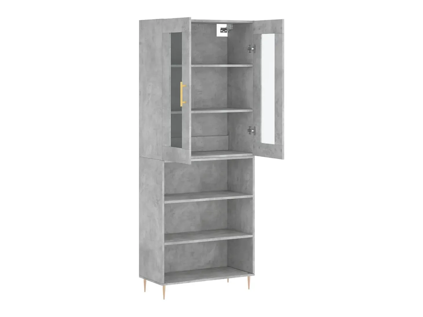 Aparador buffet cómoda armario mueble organizador cocina salón salón alto 69,5 x 34 x 180 cm madera contrachapada gris 02_0034629