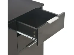 Aparador buffet cómoda armario mueble organizador cocina salón brillante 107 x 35 x 80,5 cm negro 02_0036163