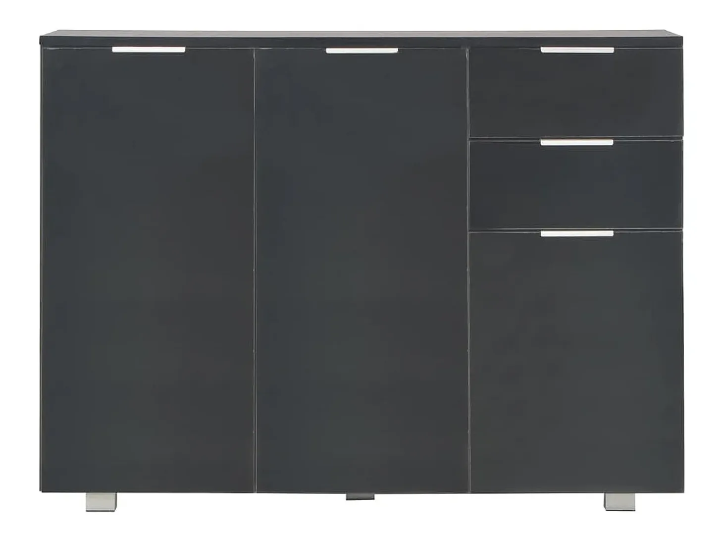 Aparador buffet cómoda armario mueble organizador cocina salón brillante 107 x 35 x 80,5 cm negro 02_0036163