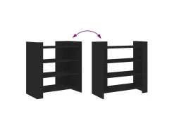 Aparador buffet cómoda armario mueble organizador cocina salón salón 73,5 x 35 x 75 cm madera contrachapada negra 02_0036116