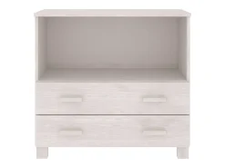 Aparador buffet cómoda armario unidad de almacenamiento organizador cocina salón salón 85 x 35 x 80 cm madera maciza de pino blanco 02_0032134