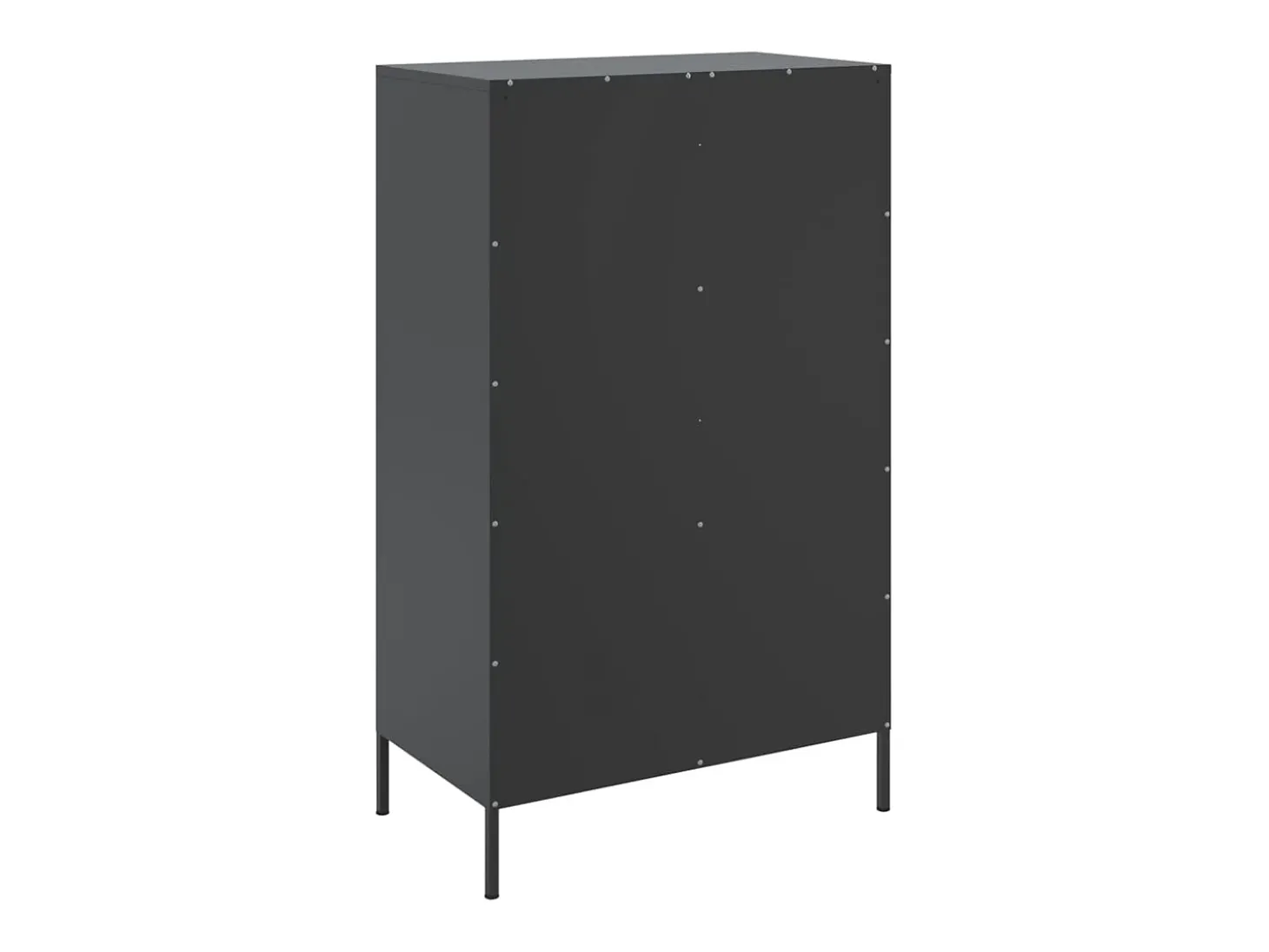 Aparador buffet cómoda armario mueble organizador cocina salón salón alto 68 x 39 x 113 cm acero negro 02_0034964