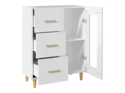 Aparador buffet cómoda armario unidad de almacenamiento organizador cocina salón salón 69,5 x 34 x 90 cm madera contrachapada blanco 02_0030430
