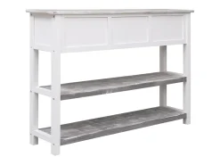Aparador buffet cómoda armario mueble organizador cocina salón salón antiguo 108 x 30 x 76 cm madera maciza de Paulownia gris 02_0031812