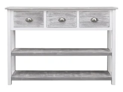 Aparador buffet cómoda armario mueble organizador cocina salón salón antiguo 108 x 30 x 76 cm madera maciza de Paulownia gris 02_0031812
