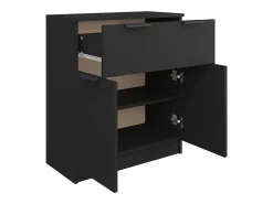 Aparador buffet cómoda armario mueble organizador cocina salón salón 60 x 30 x 70 cm madera contrachapada negra 02_0035964