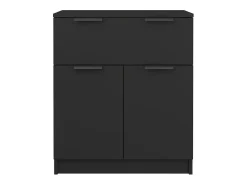 Aparador buffet cómoda armario mueble organizador cocina salón salón 60 x 30 x 70 cm madera contrachapada negra 02_0035964