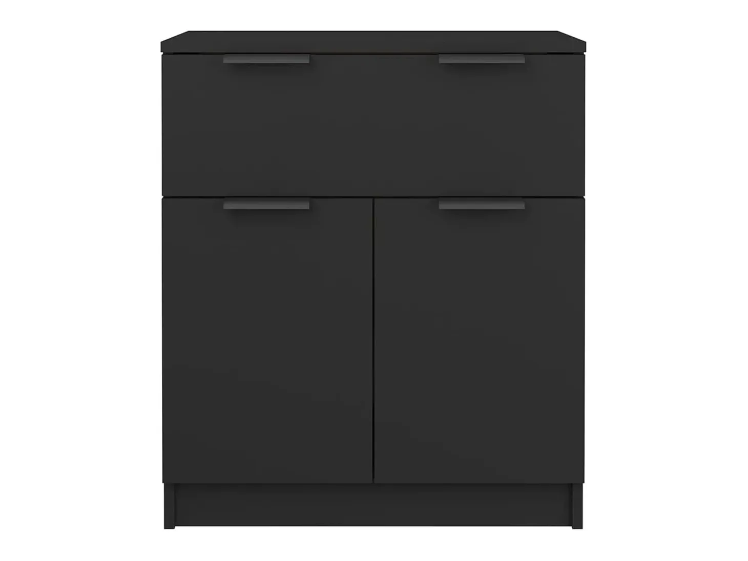Aparador buffet cómoda armario mueble organizador cocina salón salón 60 x 30 x 70 cm madera contrachapada negra 02_0035964