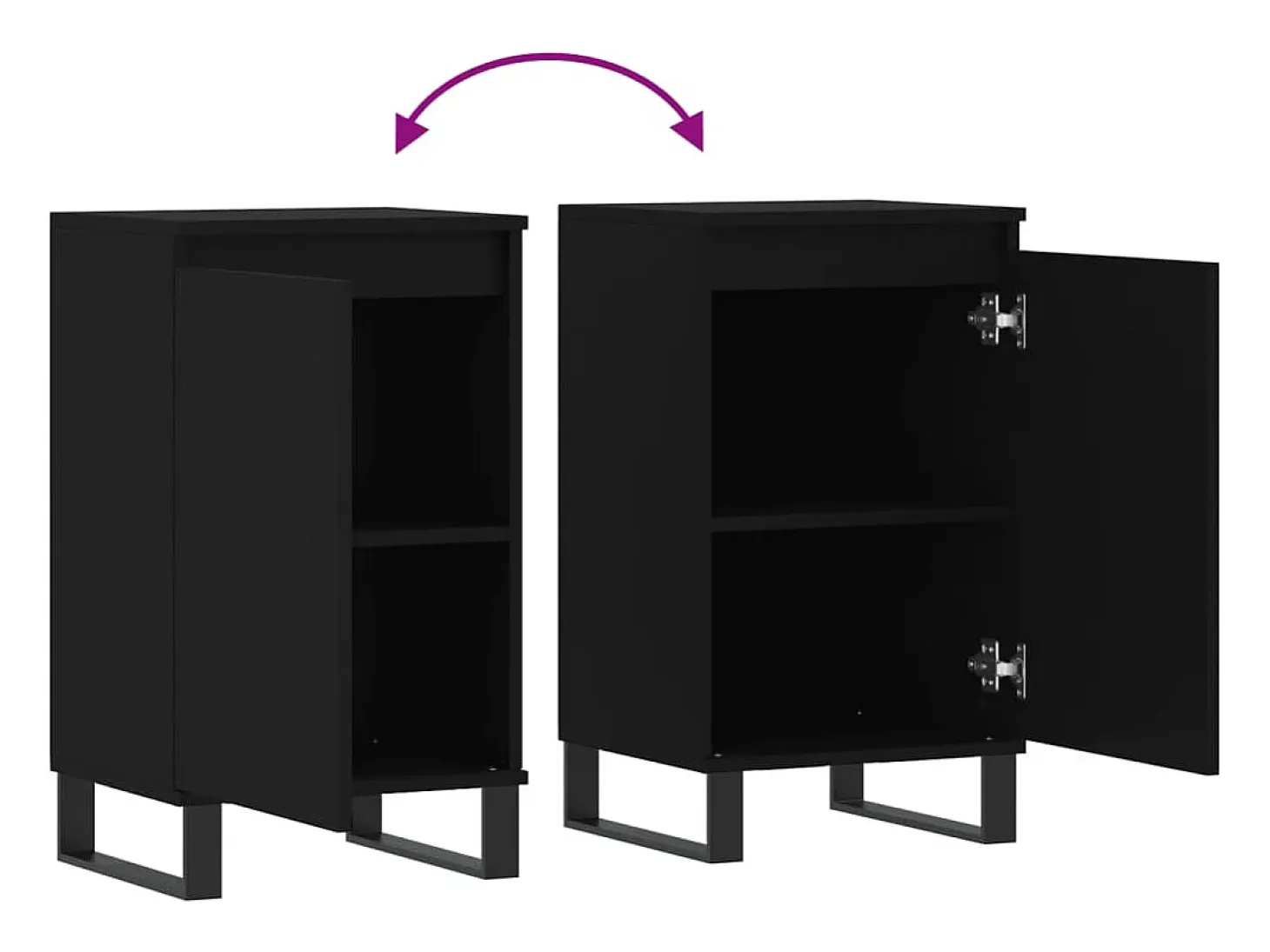 Aparador buffet cómoda armario unidad de almacenamiento organizador cocina salón salón juego de 2 40 x 35 x 70 cm marrón madera contrachapada 02_0036901