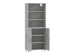 Aparador buffet cómoda armario mueble organizador cocina salón salón alto 69,5 x 34 x 180 cm madera contrachapada gris 02_0034520