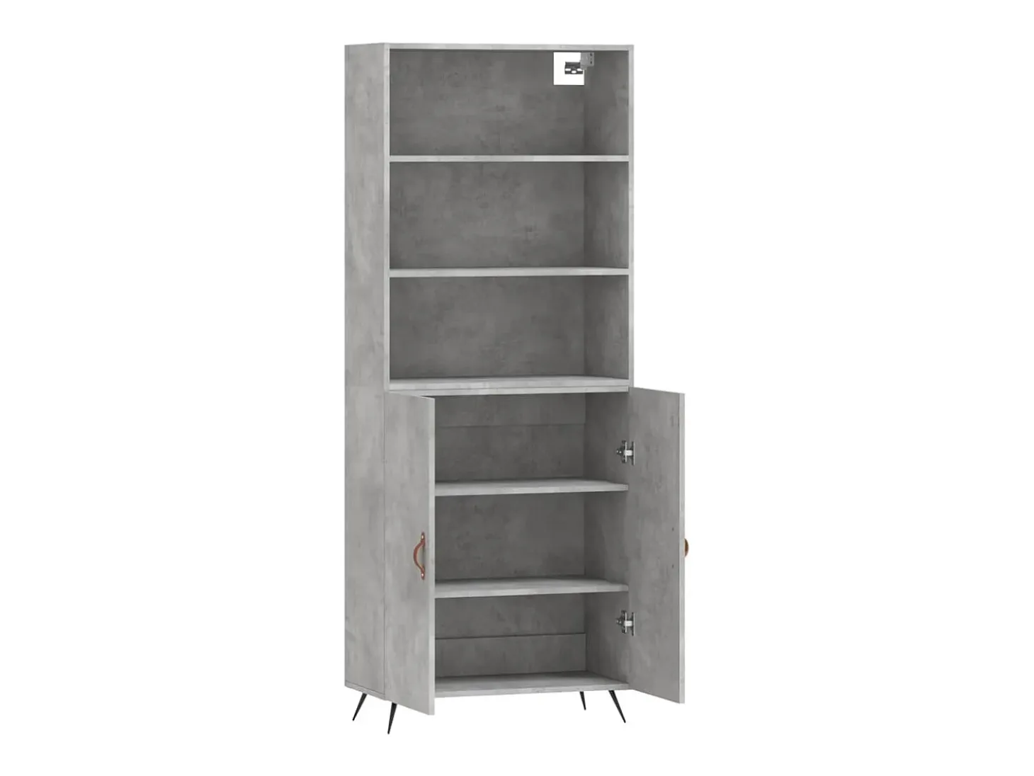 Aparador buffet cómoda armario mueble organizador cocina salón salón alto 69,5 x 34 x 180 cm madera contrachapada gris 02_0034520