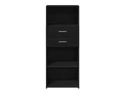 Aparador buffet cómoda armario mueble organizador cocina salón salón alto 50 x 42,5 x 124 cm madera contrachapada negro 02_0034935