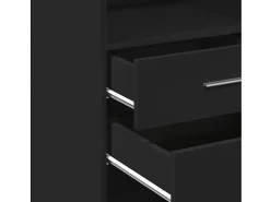 Aparador buffet cómoda armario mueble organizador cocina salón salón alto 50 x 42,5 x 124 cm madera contrachapada negro 02_0034935
