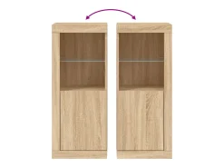 Aparador buffet cómoda armario mueble organizador cocina salón salón con luces LED sonoma 41 x 37 x 100 cm marrón 02_0029960