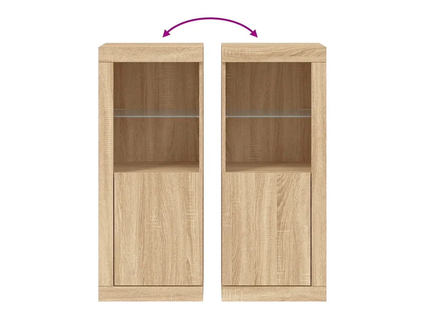 Aparador buffet cómoda armario mueble organizador cocina salón salón con luces LED sonoma 41 x 37 x 100 cm marrón 02_0029960
