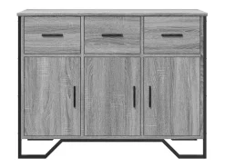 Aparador buffet cómoda armario unidad de almacenamiento organizador cocina salón salón Sonoma 97 x 32,5 x 74,5 cm madera contrachapada gris 02_0036560